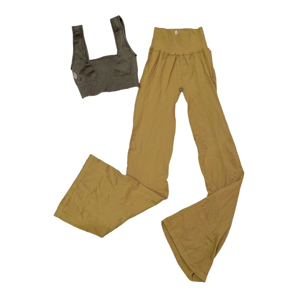 NEW Free People Movement Good Karma Flare Pants & Square Neck Bra Crop top